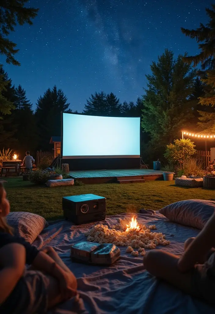 25 Must-Have Outdoor Party Essentials That Will Wow Your Guests (Number 14 Will Surprise You!) - 20. Outdoor Movie Setup