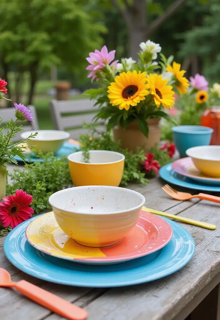 25 Must-Have Outdoor Party Essentials That Will Wow Your Guests (Number 14 Will Surprise You!) - 4. Colorful Tableware