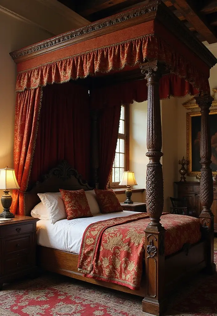 10 Stunning Medieval Furniture Projects You Can Build Today (You'll Be Amazed by #4!) - 4. The Ornate Bed Canopy