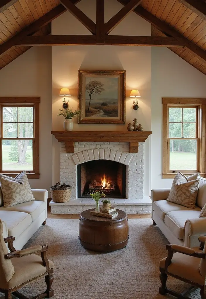 14 Stunning Barndominium Living Room Designs That'll Make You Want to Move In! - 12. Cozy Fireplaces