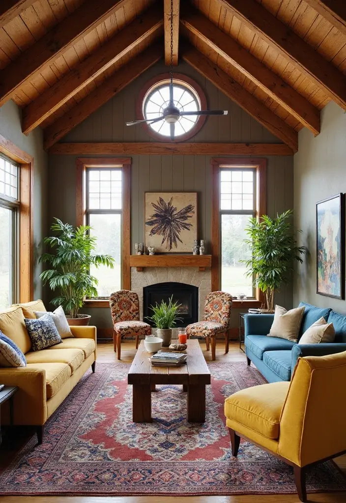 14 Stunning Barndominium Living Room Designs That'll Make You Want to Move In! - 14. Unique Furniture Choices