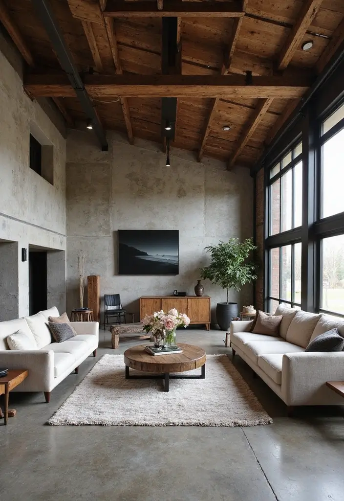 14 Stunning Barndominium Living Room Designs That'll Make You Want to Move In! - 3. Industrial Chic
