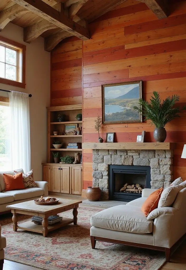 14 Stunning Barndominium Living Room Designs That'll Make You Want to Move In! - 5. Vibrant Accent Walls