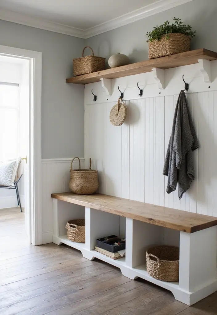 15 Mudroom Designs That Will Make You Want to Come Home Early (Check Out #9!) - 15. Modern Farmhouse Utility