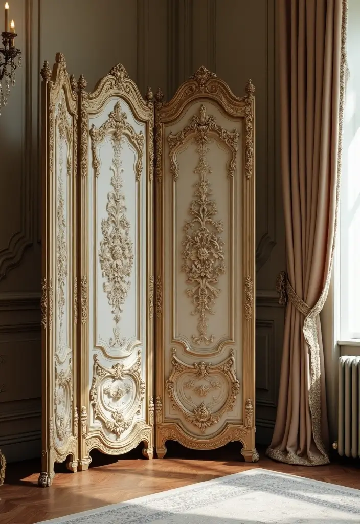 15 Stunning Rococo Furniture Pieces That Will Transform Your Living Room (You Won't Believe #7!) - 15. Unique Rococo Folding Screen