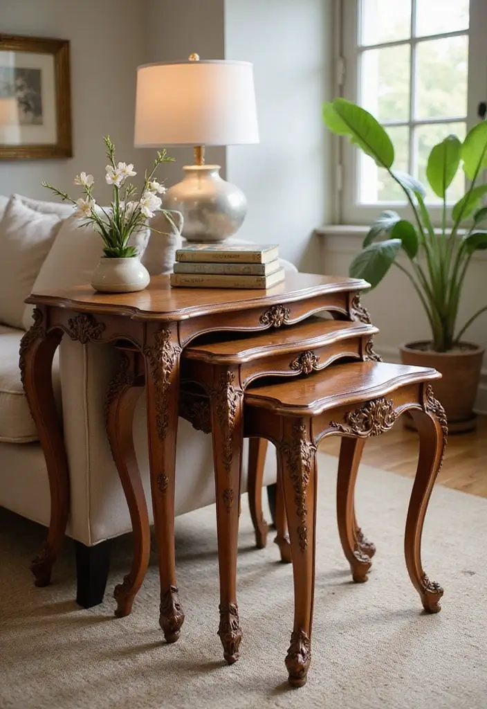15 Stunning Rococo Furniture Pieces That Will Transform Your Living Room (You Won't Believe #7!) - 8. Romantic Rococo Nesting Tables