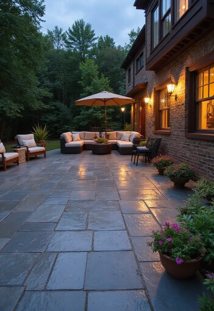 15 Stunning Stamped Concrete Patio Designs That Will Transform Your Backyard! - 2. Elegant Slate Patterns