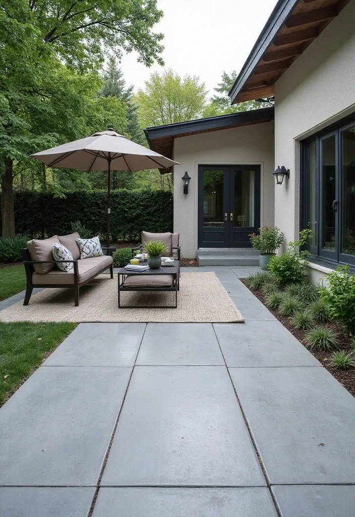 15 Stunning Stamped Concrete Patio Designs That Will Transform Your Backyard! - 5. Sleek Modern Look