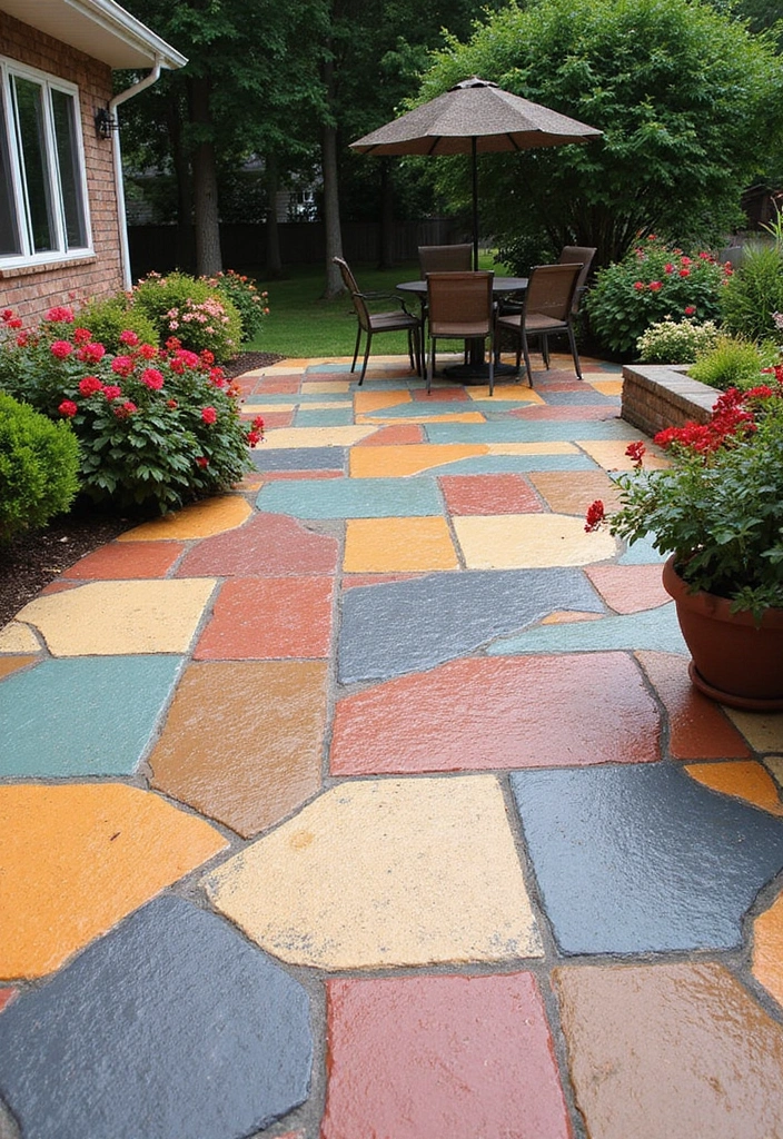 15 Stunning Stamped Concrete Patio Designs That Will Transform Your Backyard! - 6. Creative Color Blending