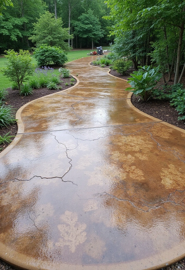15 Stunning Stamped Concrete Patio Designs That Will Transform Your Backyard! - 9. Nature-Inspired Patterns