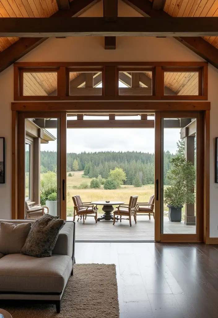 17 Stunning Barndominium Living Room Designs That Will Make You Feel Right at Home! - 11. Indoor-Outdoor Living