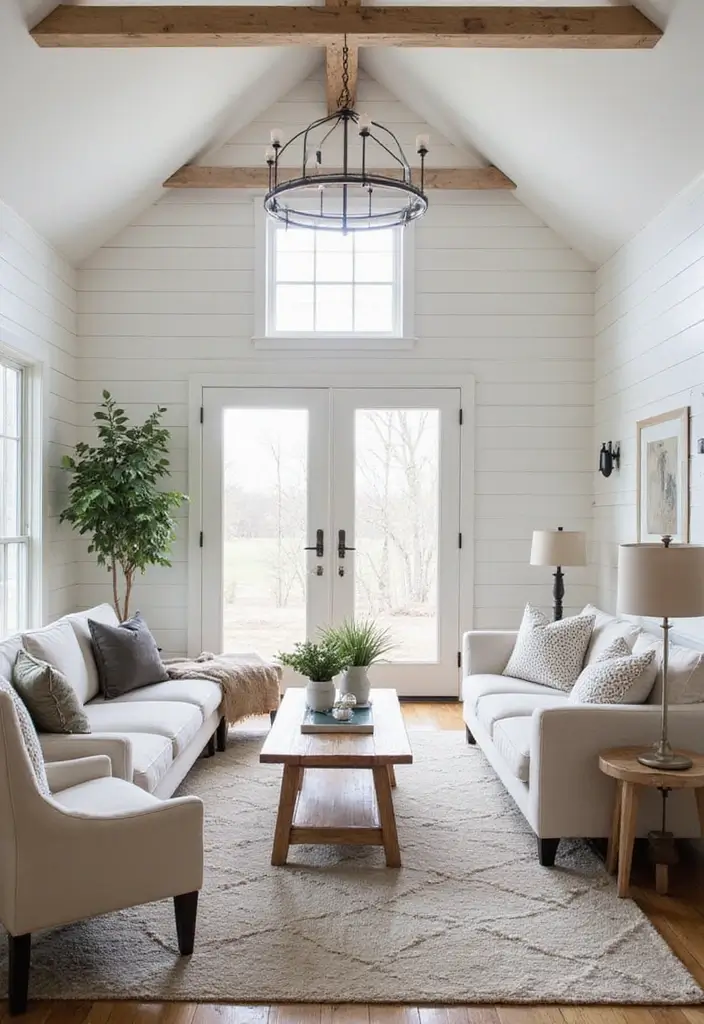 17 Stunning Barndominium Living Room Designs That Will Make You Feel Right at Home! - 3. Modern Farmhouse Flair
