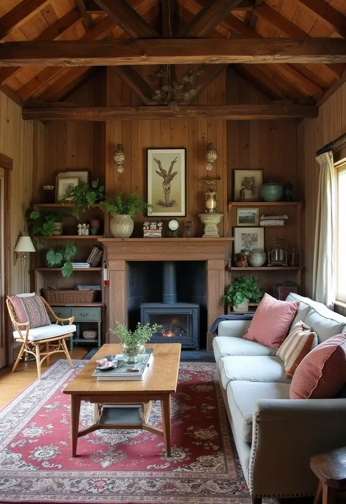 17 Stunning Barndominium Living Room Designs That Will Make You Feel Right at Home! - 5. Vintage Finds and Antiques