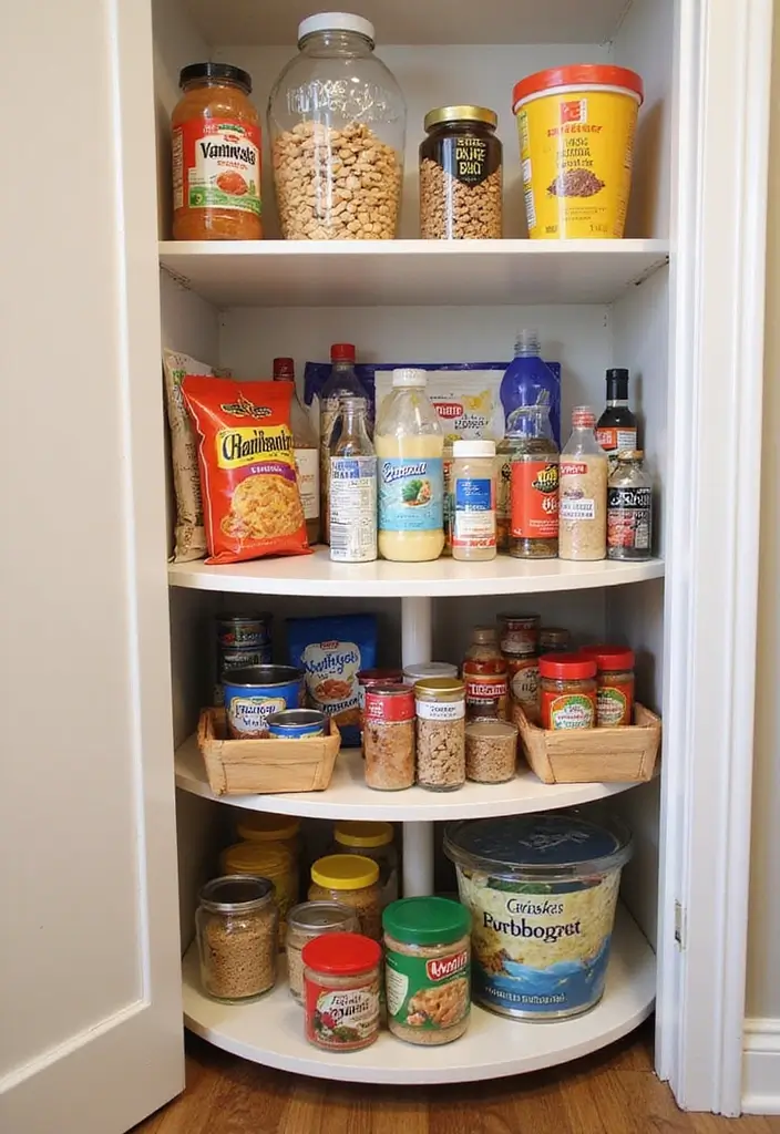 18 Kitchen Hacks That Will Transform Your Cooking Space Forever (You Won't Believe #7!) - 13. Lazy Susan in the Pantry
