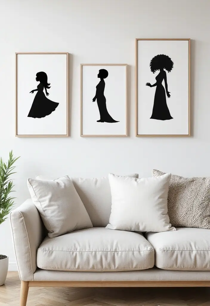 19 DIY Wall Art Ideas That'll Transform Your Space (And #11 Is Super Simple!) - 13. Silhouette Art
