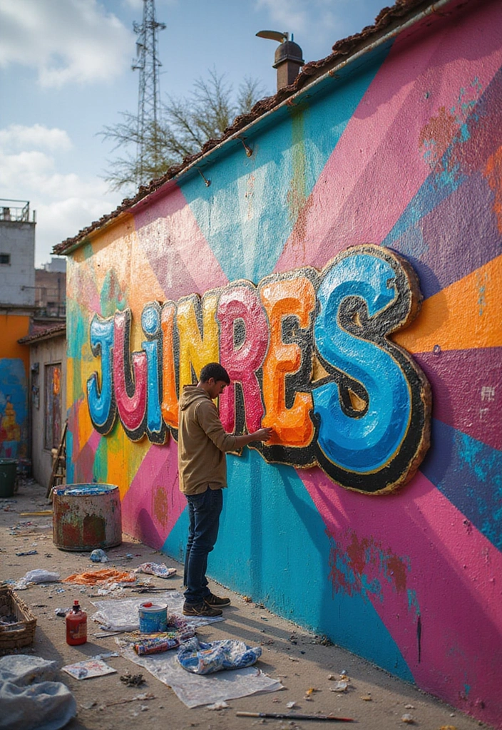 19 DIY Wall Art Ideas That'll Transform Your Space (And #11 Is Super Simple!) - 18. Colorful Mural Art