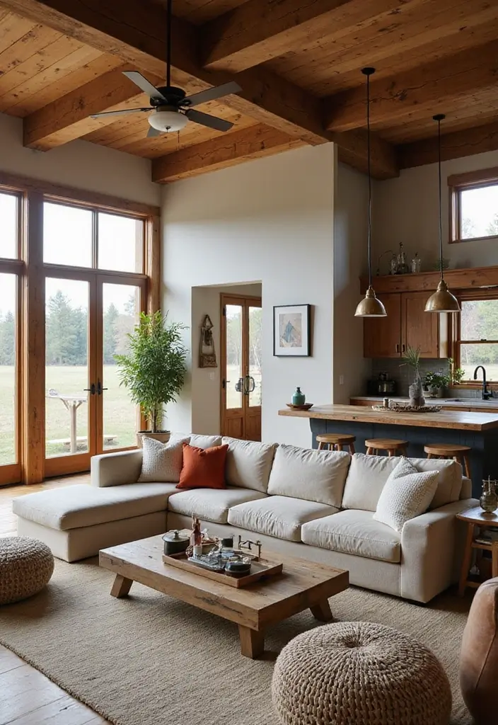 20 Barndominium Living Room Ideas That'll Make You Want to Cozy Up Right Now! - 1. Embrace Open Concept Living