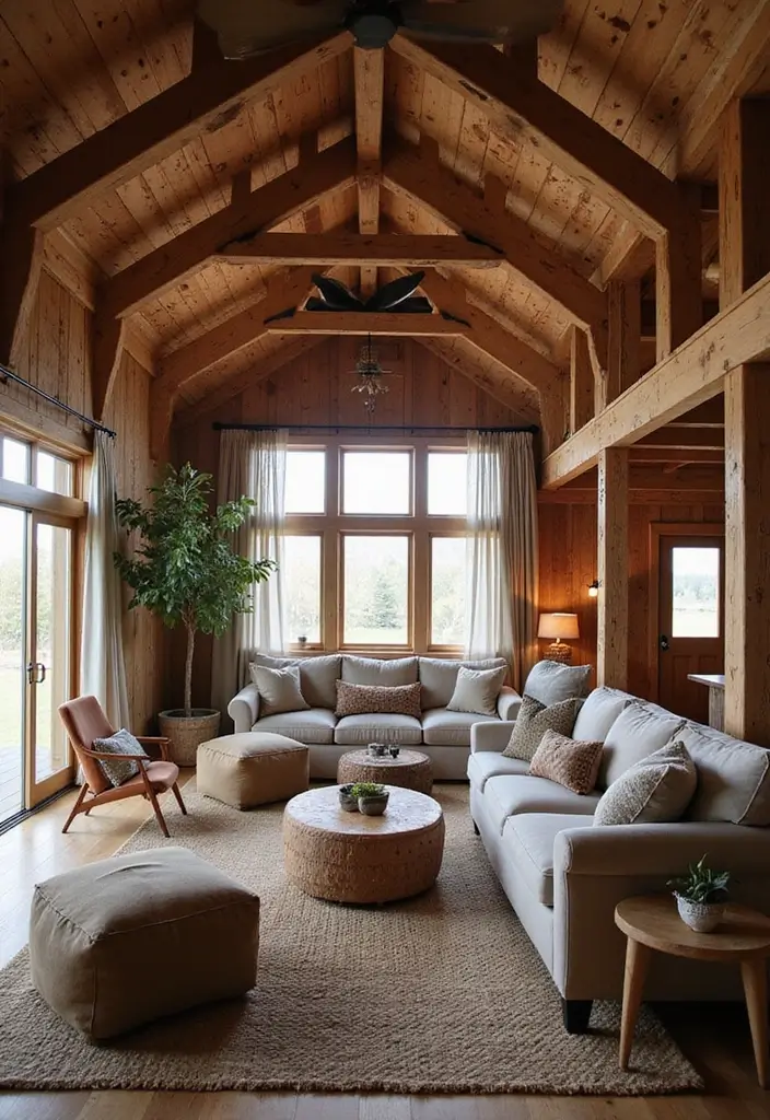 20 Barndominium Living Room Ideas That'll Make You Want to Cozy Up Right Now! - 16. Comfortable Seating Arrangements