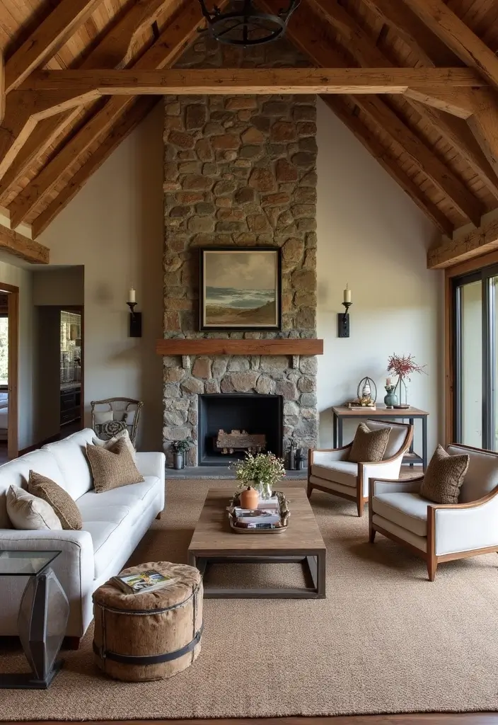 20 Barndominium Living Room Ideas That'll Make You Want to Cozy Up Right Now! - 6. Natural Materials