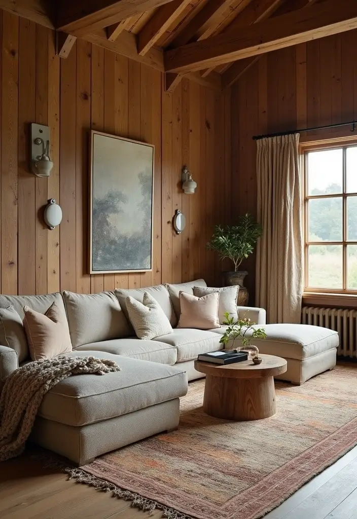20 Barndominium Living Room Ideas That'll Make You Want to Cozy Up Right Now! - 8. Layered Textures