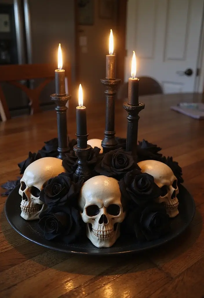 20 Creepy Halloween Kitchen Decor Ideas That Will Give You Chills (#7 is a Must-See!) - 5. Sinister Centerpiece