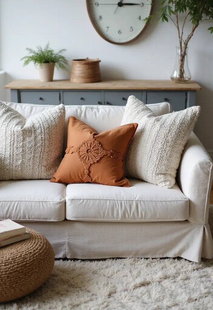 20 Living Room Ideas That Will Make You Want to Curl Up and Never Leave! - 12. Personalized Throw Pillows