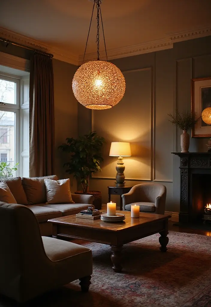 20 Living Room Ideas That Will Make You Want to Curl Up and Never Leave! - 4. Statement Lighting Fixtures