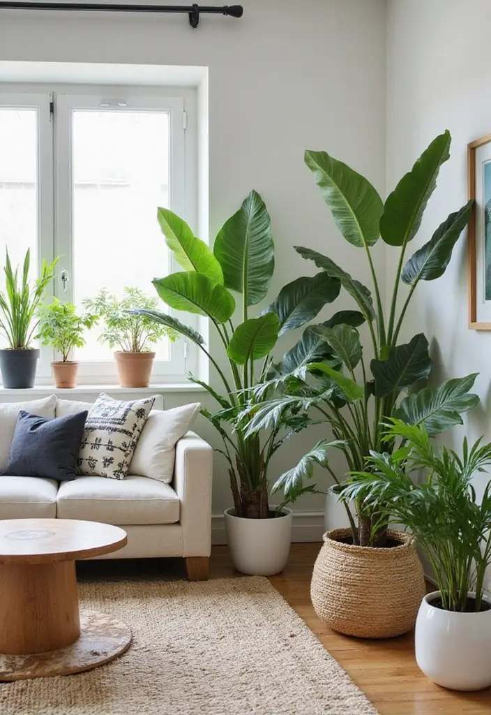 20 Living Room Ideas That Will Make You Want to Curl Up and Never Leave! - 8. Indoor Plants for Freshness