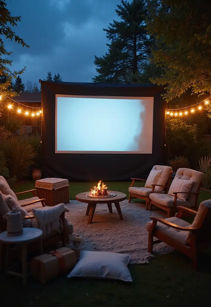 20 Stunning Outdoor Patio Decor Ideas That Will Transform Your Backyard into a Paradise! - 15. Outdoor Movie Setup