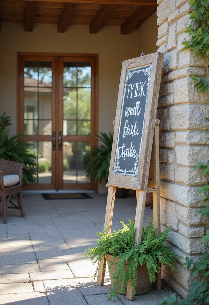 20 Stunning Outdoor Patio Decor Ideas That Will Transform Your Backyard into a Paradise! - 16. Personalized Welcome Sign