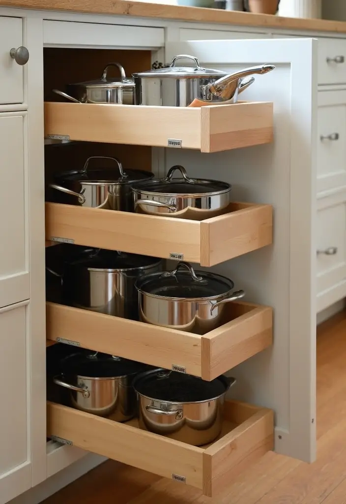 21 Ingenious Kitchen Storage Solutions for Small Spaces! (#10 Will Blow Your Mind!) - 8. Roll-Out Shelves