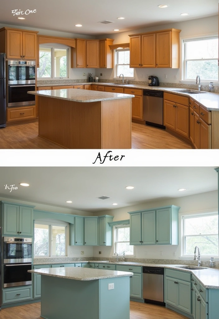 21 Stunning Kitchen Makeovers That Cost Less Than $100 (You Won't Believe #7!) - 1. Paint Cabinet Magic