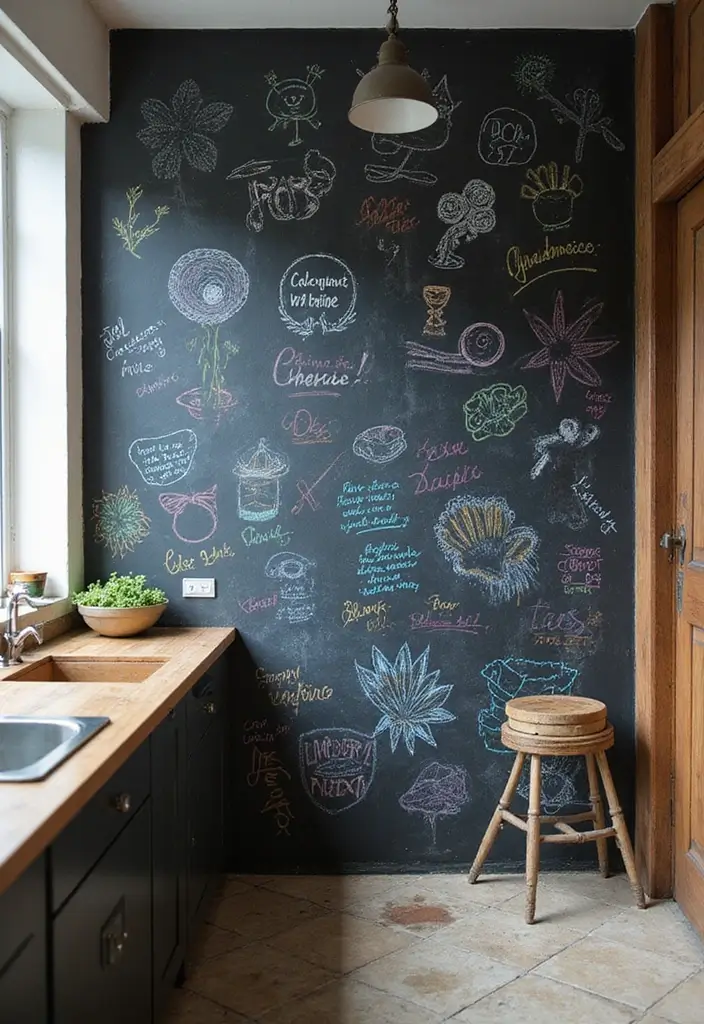 21 Stunning Kitchen Makeovers That Cost Less Than $100 (You Won't Believe #7!) - 18. DIY Chalkboard Wall