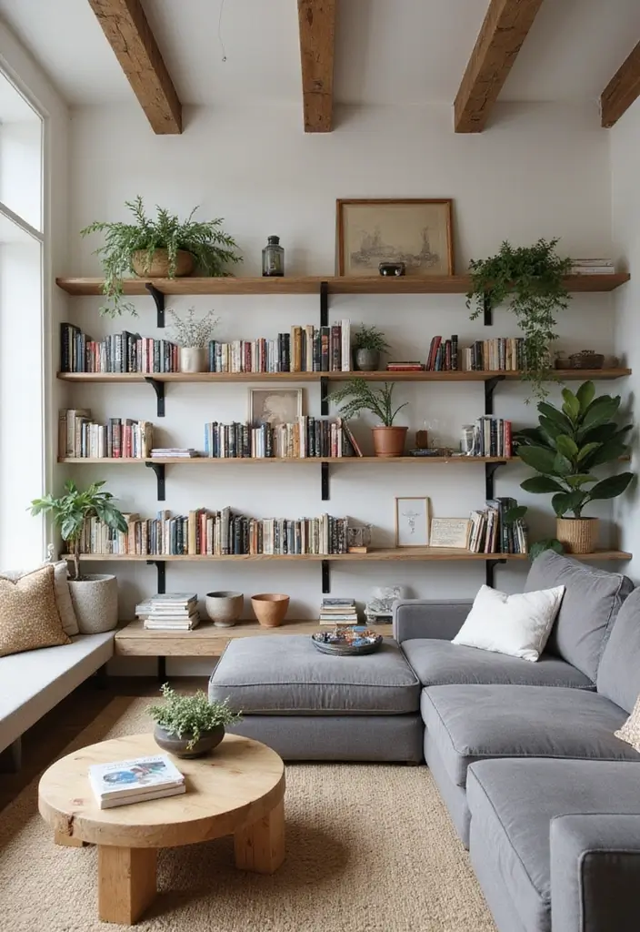 21 Stunning Modern Rustic Living Room Ideas That'll Make You Want to Redecorate Today! - 10. Open Shelving