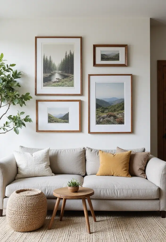 21 Stunning Modern Rustic Living Room Ideas That'll Make You Want to Redecorate Today! - 13. Unique Wall Art