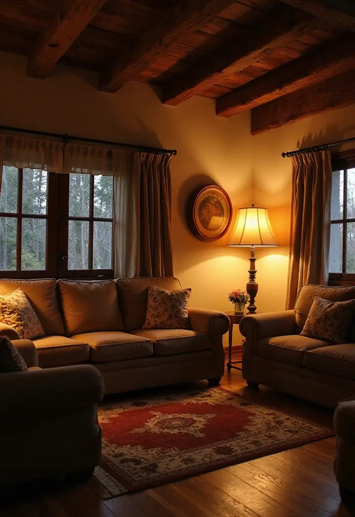 21 Stunning Modern Rustic Living Room Ideas That'll Make You Want to Redecorate Today! - 19. Soft Ambient Lighting