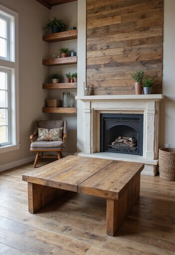 21 Stunning Modern Rustic Living Room Ideas That'll Make You Want to Redecorate Today! - 2. Reclaimed Wood Accents