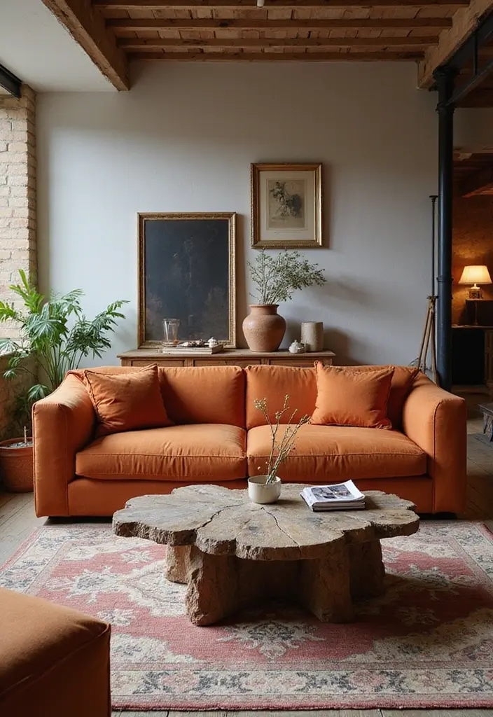 21 Stunning Modern Rustic Living Room Ideas That'll Make You Want to Redecorate Today! - 6. Statement Furniture