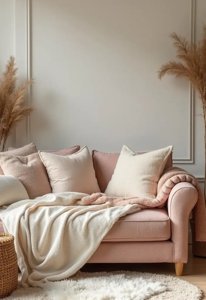 25 Cozy Living Room Ideas That'll Make You Want to Curl Up and Stay Forever! - 1. Soft Textiles and Layers