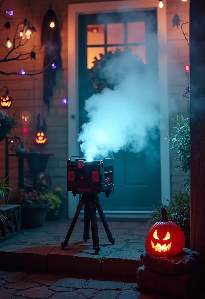 25 Spooktacular Halloween Porch Ideas That'll Make Your Neighbors Scream 'WOW!' - 11. Fog Machines for Atmosphere