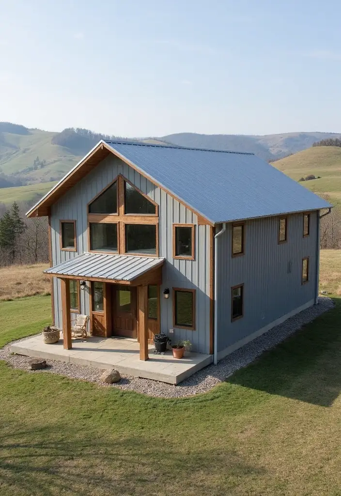 25 Stunning Barndominium Designs That Will Make You Want to Move Immediately! - 1. The Sleek Metal Marvel