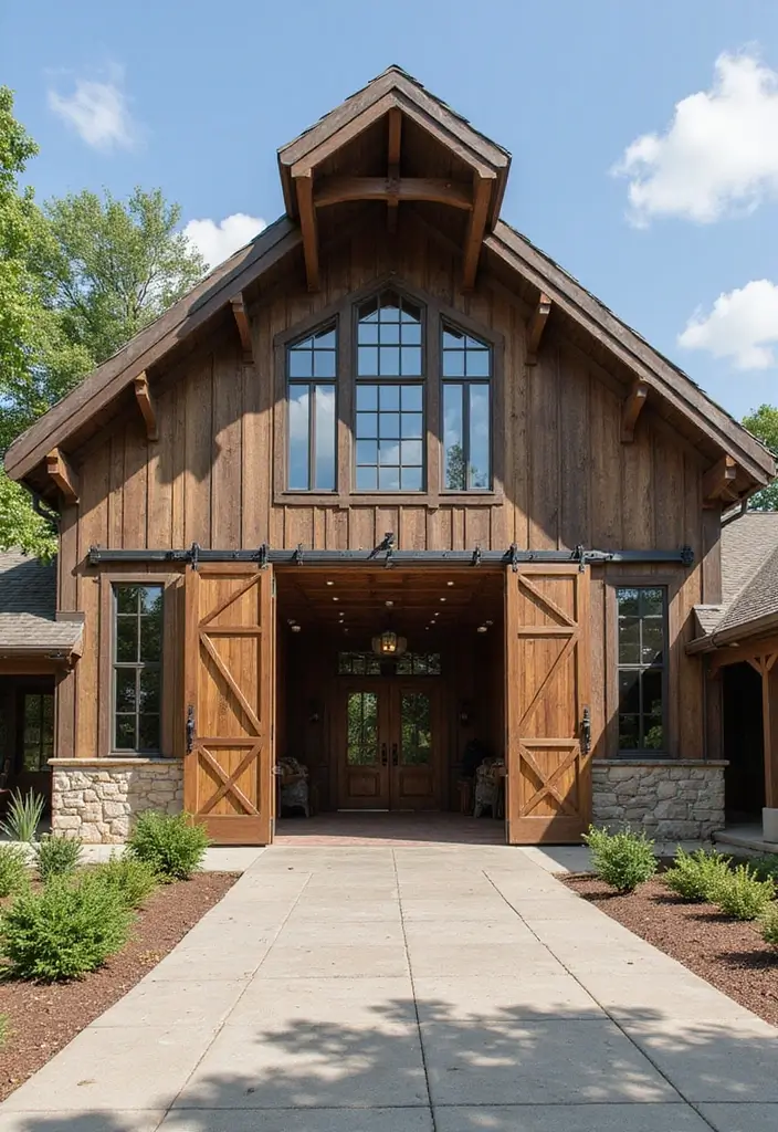 25 Stunning Barndominium Designs That Will Make You Want to Move Immediately! - 21. The Grand Entrance