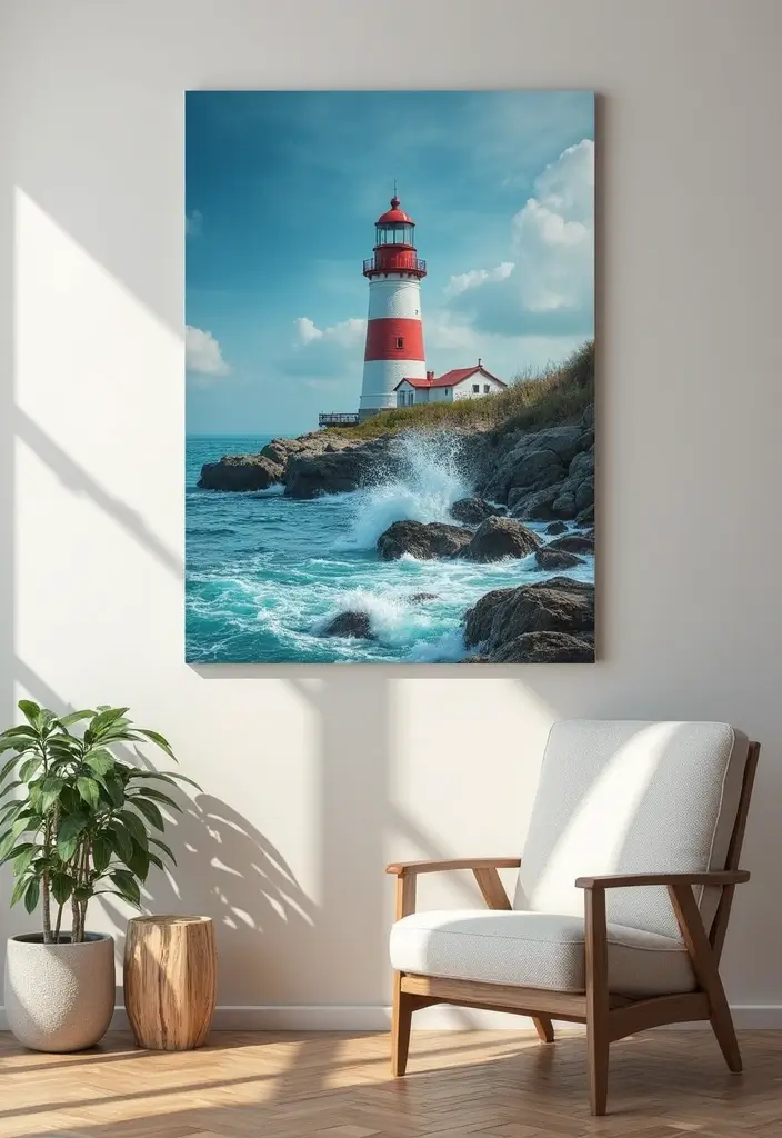 12 Nautical Wood Wall Art Pieces That'll Make You Feel Like You're on Vacation Every Day! - 12. Lighthouse Wall Art