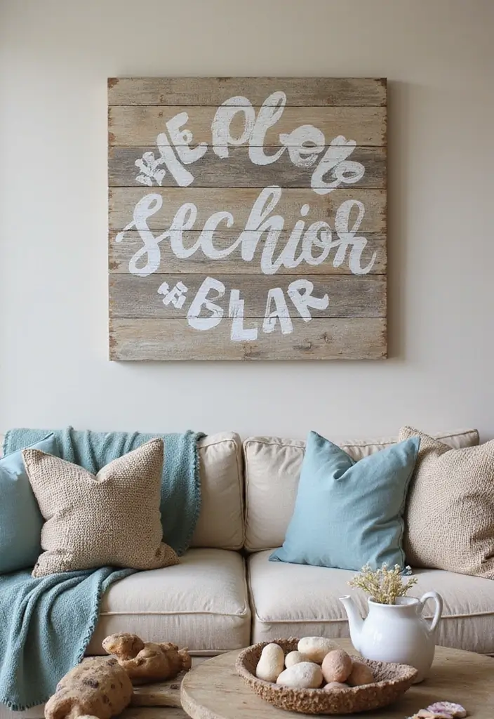 12 Nautical Wood Wall Art Pieces That'll Make You Feel Like You're on Vacation Every Day! - 6. Beach Sign Wall Decor