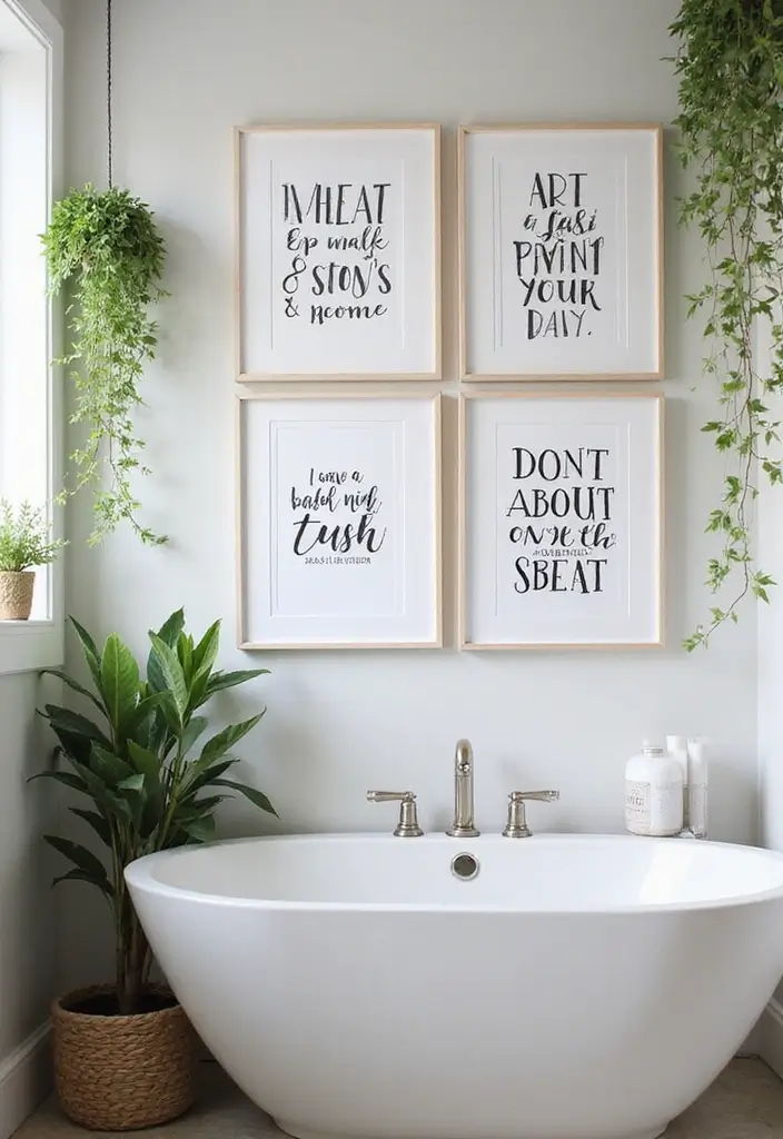 15 Stunning Bathroom Wall Decor Ideas That'll Make You Say 'Wow!' - 6. Inspirational Quotes