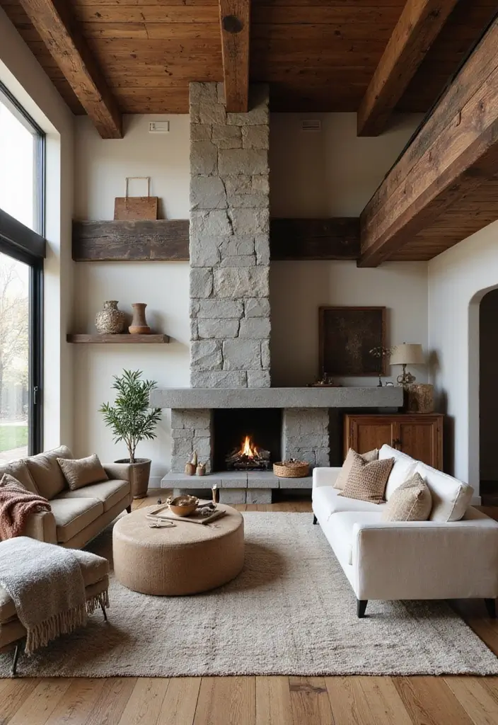 20 Living Room Ideas That'll Make You Never Want to Leave Home Again (#7 Is a Game Changer!) - 1. The Modern Rustic Vibe