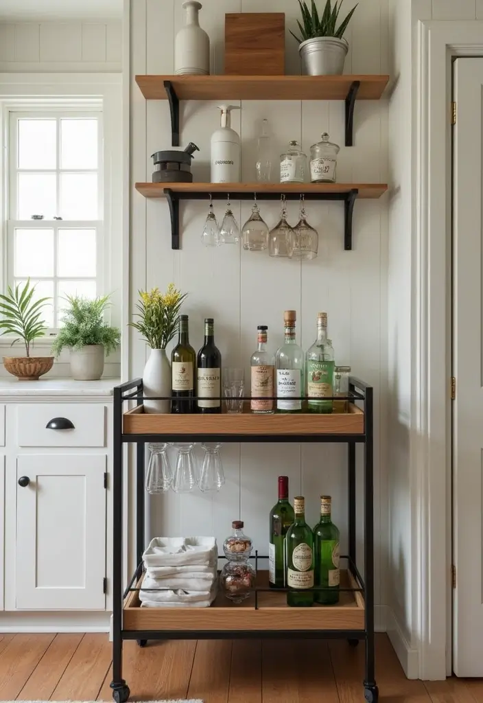 20 Stunning Kitchen Decor Ideas for Apartments That'll Leave You Speechless! - 4. Stylish Bar Cart