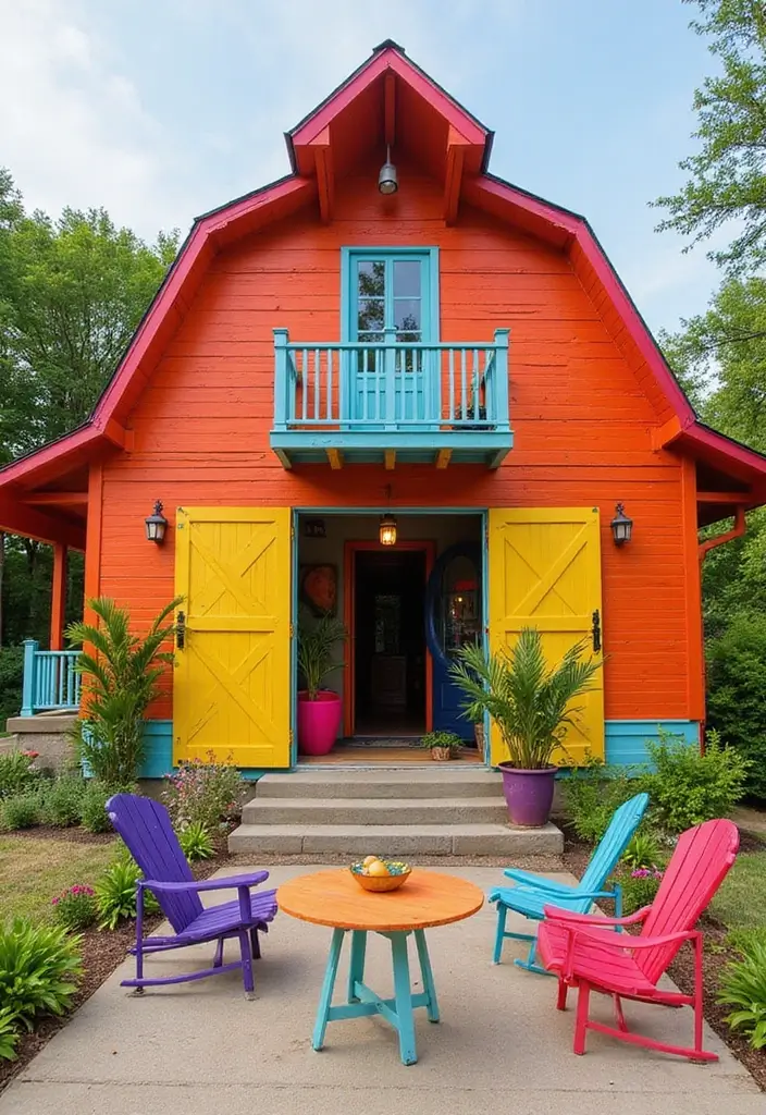 21 Jaw-Dropping Barndominium Exterior Designs That'll Leave Your Neighbors Jealous! - 11. Bold and Bright