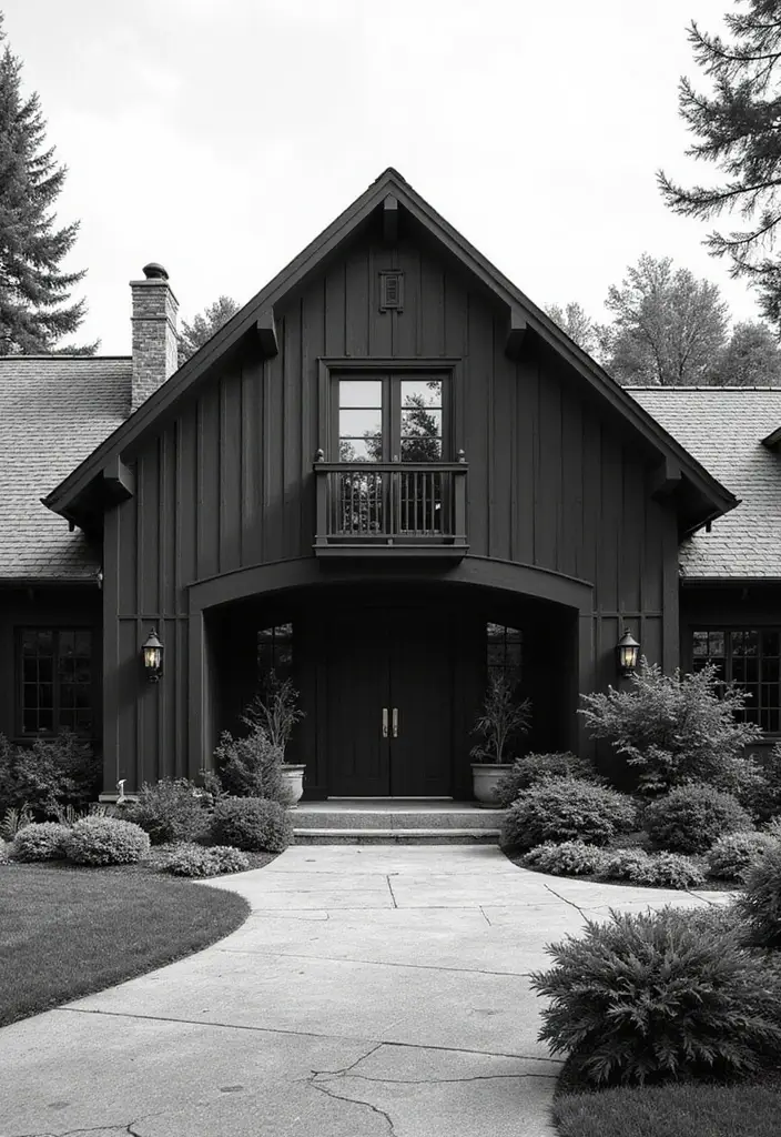 21 Jaw-Dropping Barndominium Exterior Designs That'll Leave Your Neighbors Jealous! - 13. Sophisticated Black and White