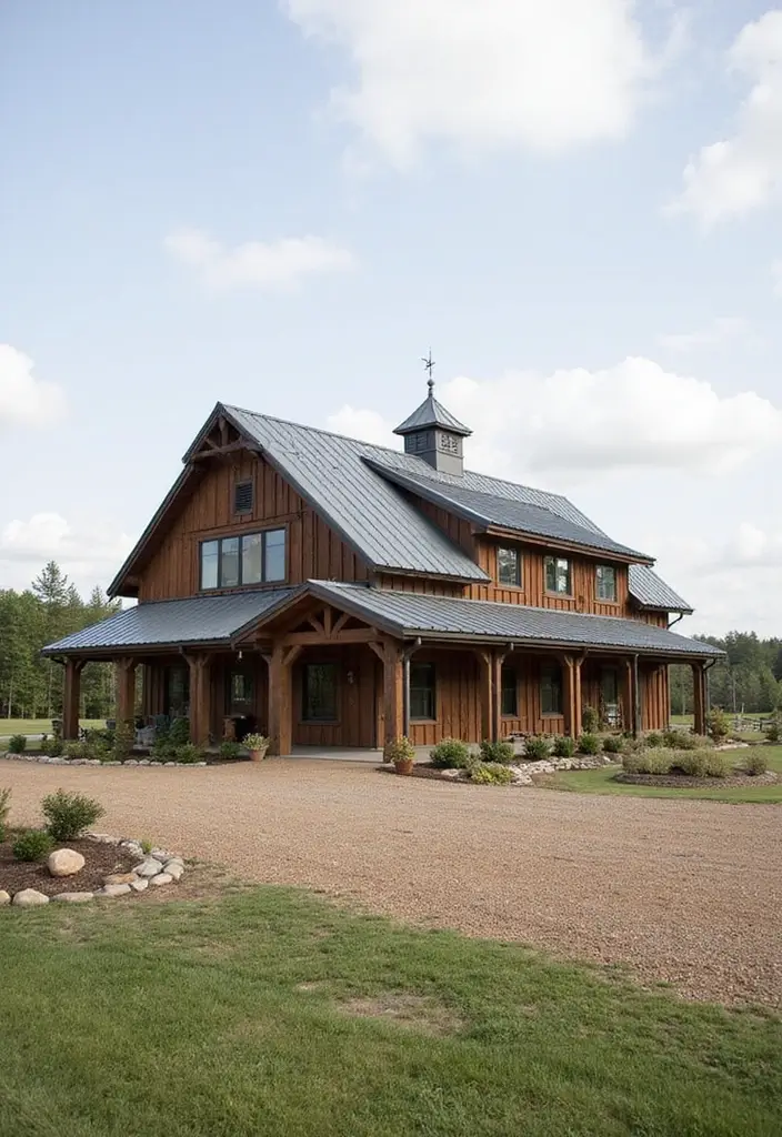 21 Jaw-Dropping Barndominium Exterior Designs That'll Leave Your Neighbors Jealous! - 16. Geometric Flair